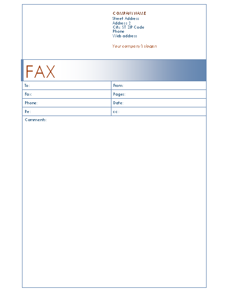 Fax Cover Sheet (blue Design)