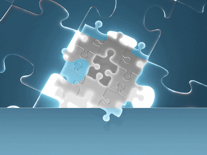 Download Glowing puzzle pieces design slides
