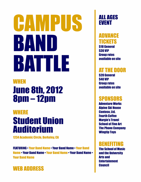 Student Flyer (blue And Gold Bold Design)