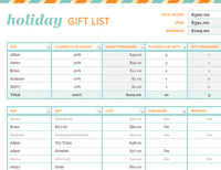 Holiday Gift List Free Certificate Template