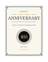 Anniversary Gift Certificate Template Note Card