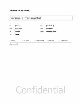Basic Fax Sample Cover Sheet