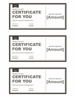 Black And White Gift Certificate Template