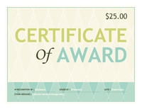 Gift Certificate Template Award