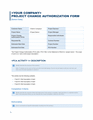 Project Change Authorization Form (business Blue Design)